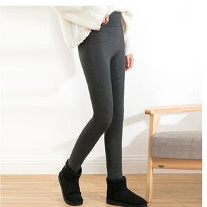 NWT Yeokou Women’s Gray Fleece Lined High Waist Leggings / Medium